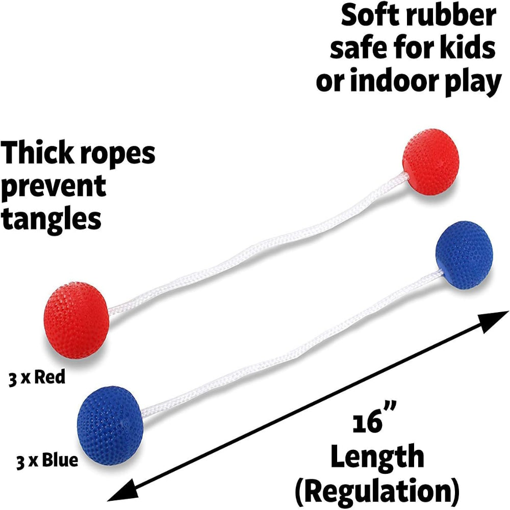 Ladder Toss Game Set with Soft Rubber Bolo Balls and Travel Carrying Case