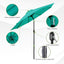 9 Foot Patio Market Umbrella with Tilt and Crank for Outdoor Table Shade