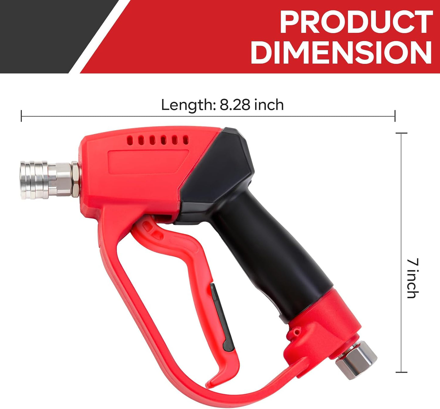 Short Pressure Washer Gun 5000 PSI With 5 Spray Nozzle Tips