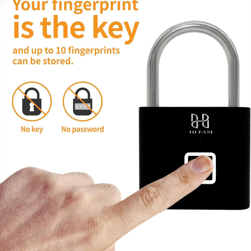 Fingerprint Smart Padlock-Biometric Lock with Type-C Rechargeable 