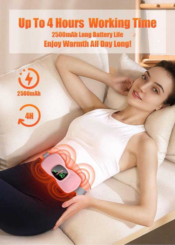 Portable Massaging Electric Heating Pad, 3 Adjustable Temperatures, 3 Massage Controls