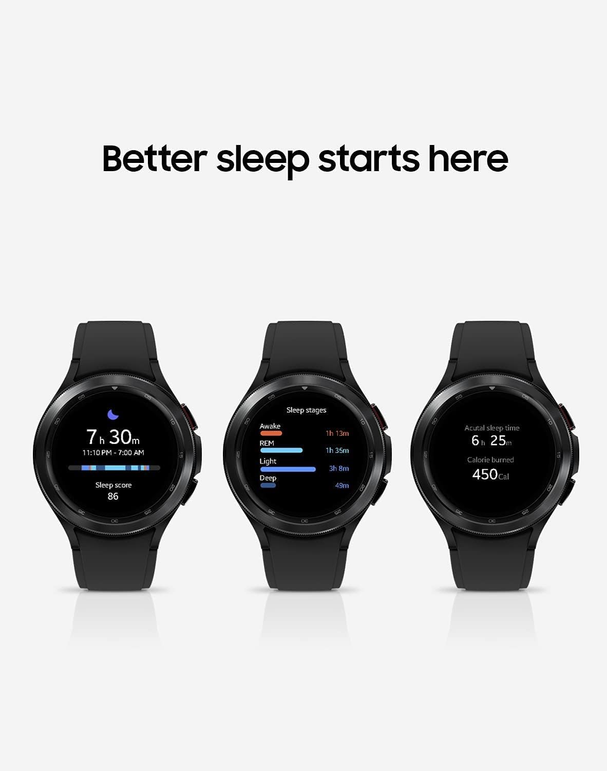 Samsung Galaxy Watch 4 Classic 42mm Smartwatch with ECG Monitor Tracker for Health Fitness Running Sleep Cycles GPS Fall Detection Bluetooth US Version (Renewed)