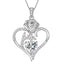 925 Sterling Silver Birthstone Necklace, Rose Flower Heart Pendant Jewelry