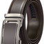 Men's Leather Belt with Automatic Ratchet Buckle Slide - Trim to Fit