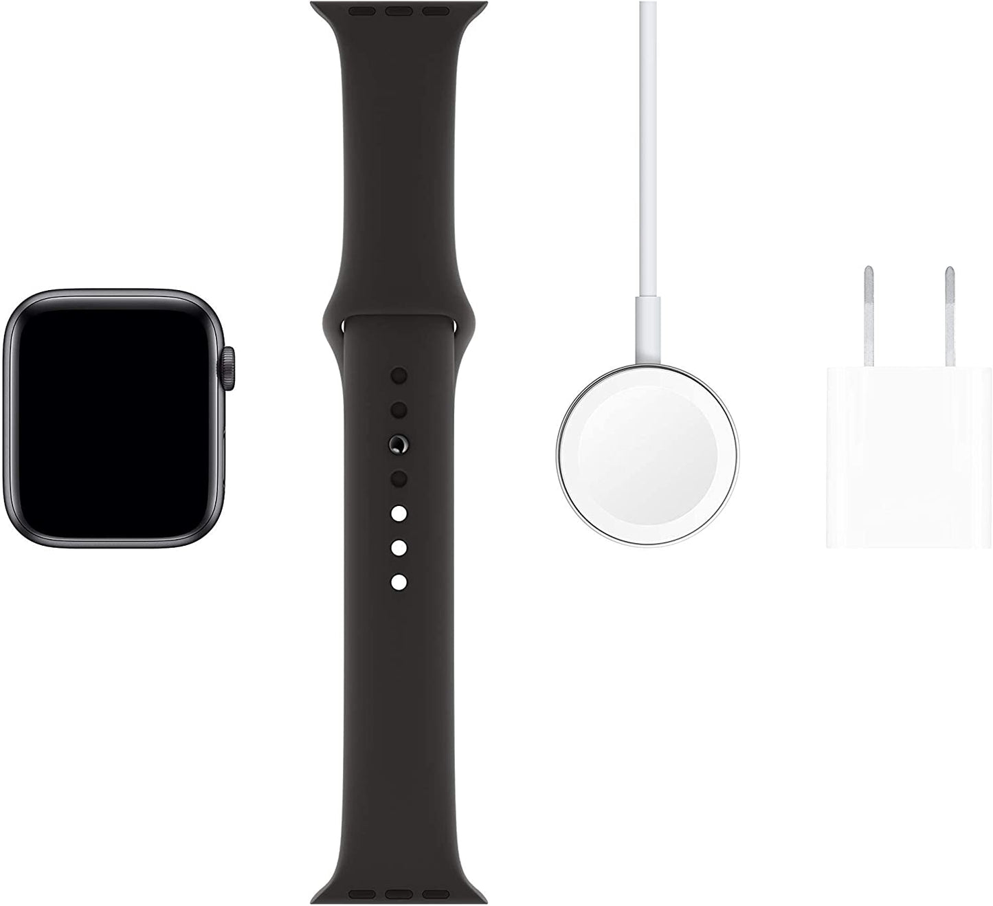 Apple Watch Series 5 (GPS, 40MM) - Space Gray Aluminum Case with Black Sport Band (Renewed)