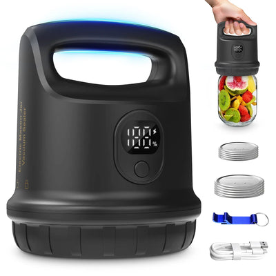 Vacuum Sealer Kit Automatic Shut-Off Mason Jar Sealer – Portable Cordless Vacuum Sealing System. Open Box