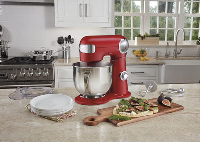 Cuisinart 5.5-Quart Stand Mixer, Ruby Red (Renewed)