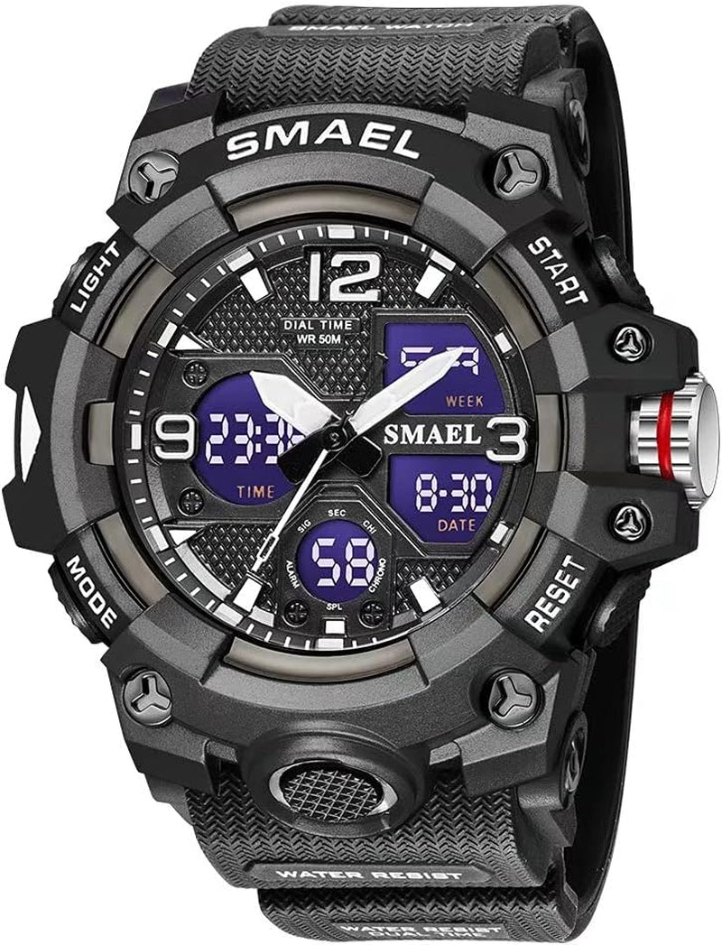 Men's Waterproof Sports Wrist Watch - LED Alarm Stopwatch