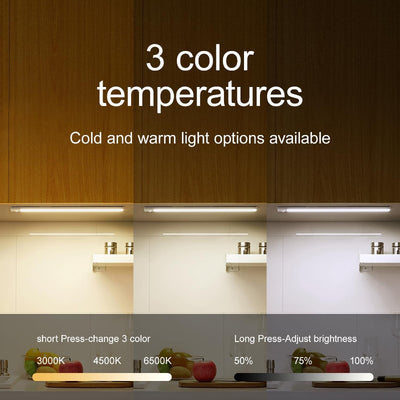 2-Pack 12" Under Cabinet Motion Sensor Lights Rechargeable with 3 Color Temps