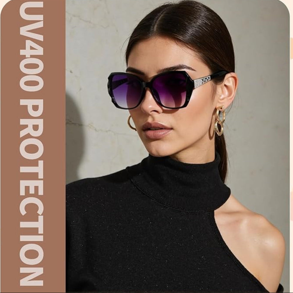 4 Pack Oversized Women's Sunglasses - UV Protection - Large Frames