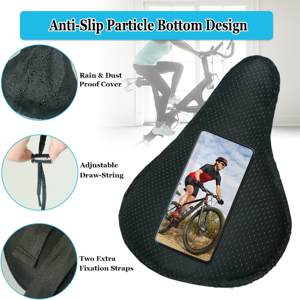 Gel Bike Seat Cover - Padded Bicycle Saddle Cushion for Indoor and Outdoor Cycling