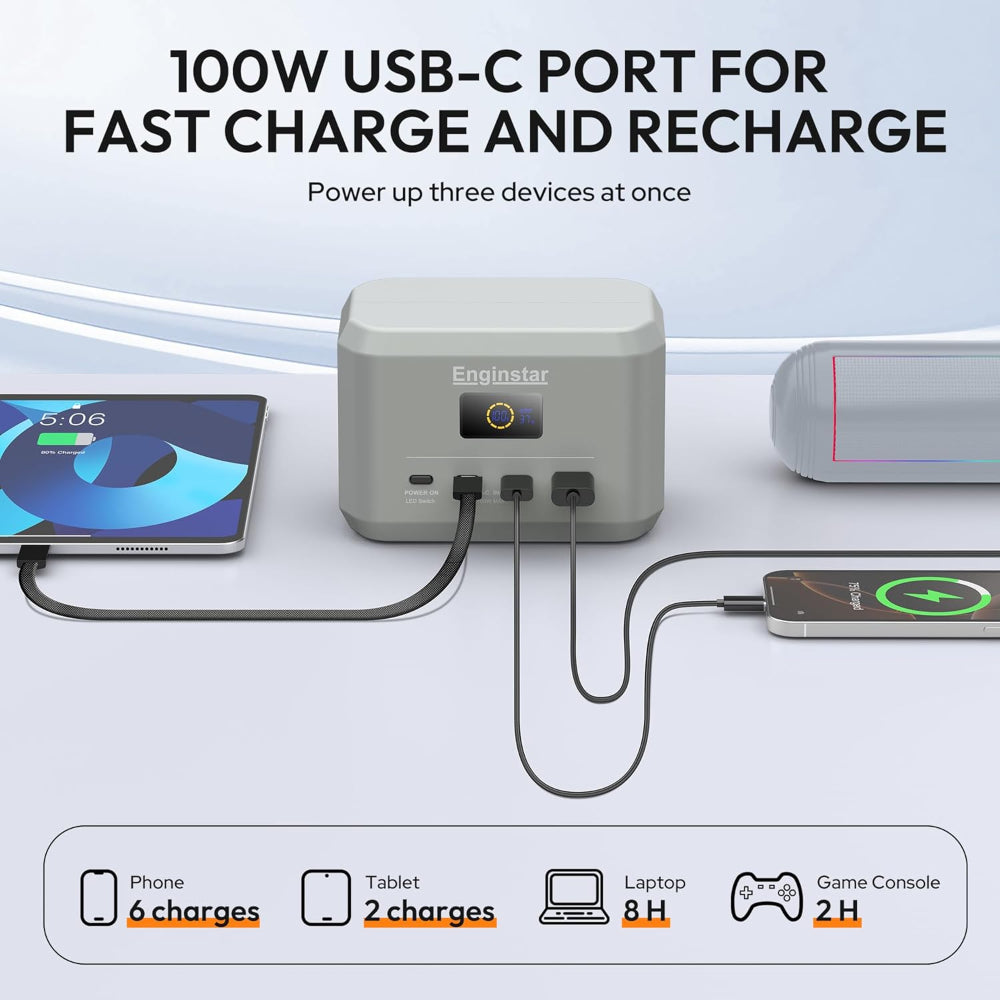 Portable Power Station - Battery Pack Solar Generator - Fast Charging Power Bank for Travel