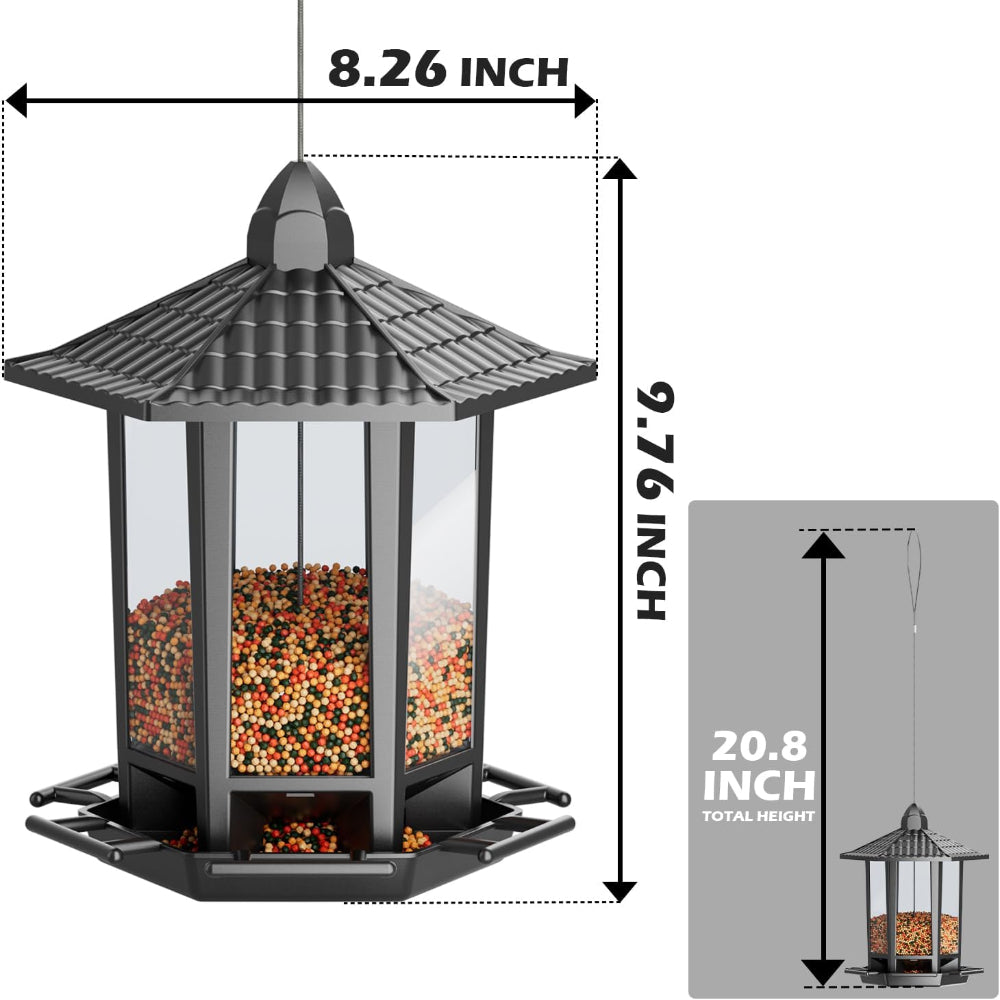 2-Pack Hanging Bird Feeders – Retro Pagoda Outdoor Seed Feeders for Wild Birds