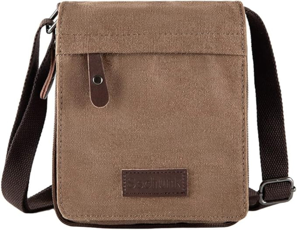 Canvas Messenger Bag – Vintage Crossbody Shoulder Bag for Travel Work Everyday Use