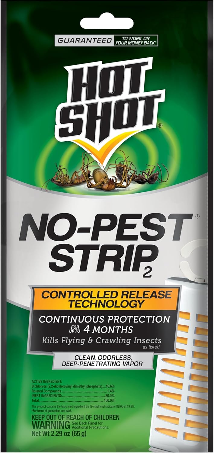 Hot Shot No-Pest Strip, Kills Flying And Crawling Insects, Penetrating Vapor, 1 Pack, 2.29 Ounces