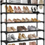 3-Tier Stackable Shoe Rack Organizer with 5 Hooks for Closet, Entryway and Garage