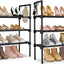 3-Tier Stackable Shoe Rack Organizer with 5 Hooks for Closet, Entryway and Garage