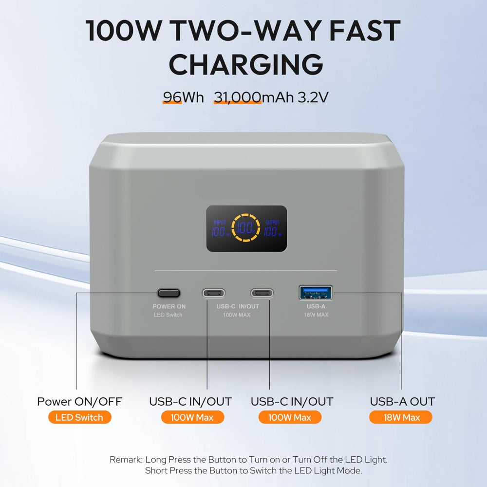 Portable Power Station - Battery Pack Solar Generator - Fast Charging Power Bank for Travel