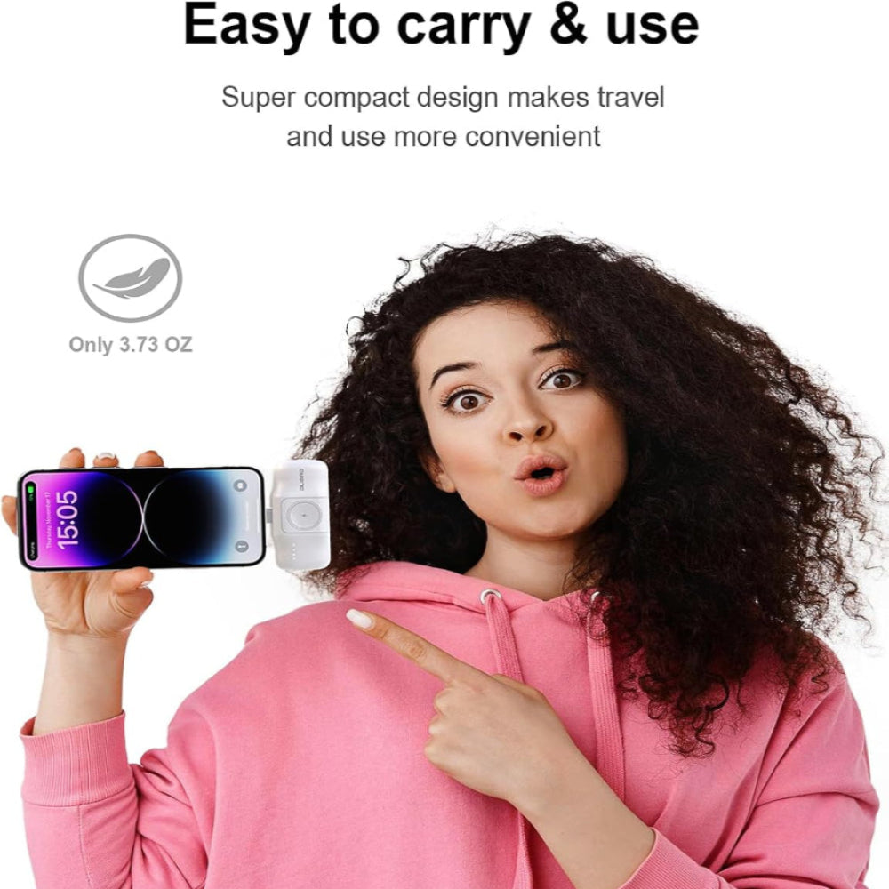5000mAh Mini Portable Charger – Ultra-Compact Power Bank for iPhone & Smartwatch Travel Use