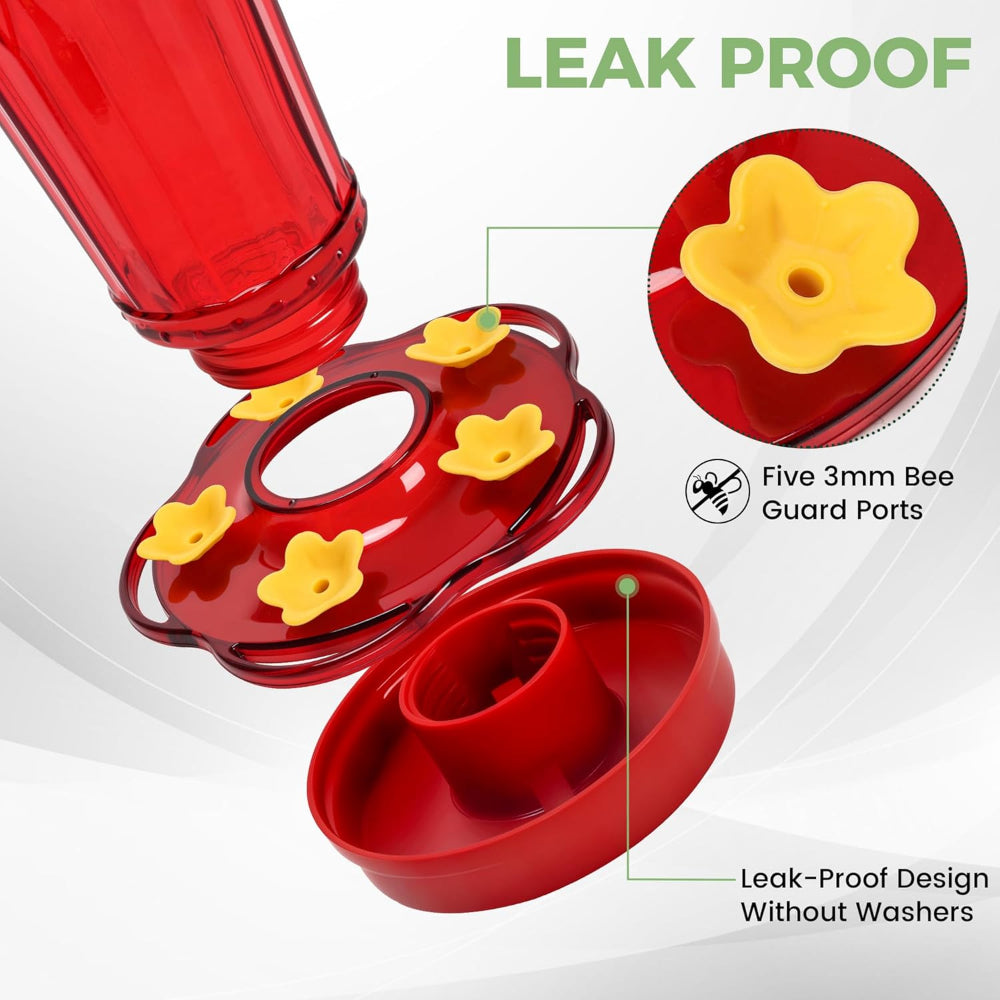 2 Pack Glass Hummingbird Feeders - Hanging Outdoor Bird Feeders with Ant Moat