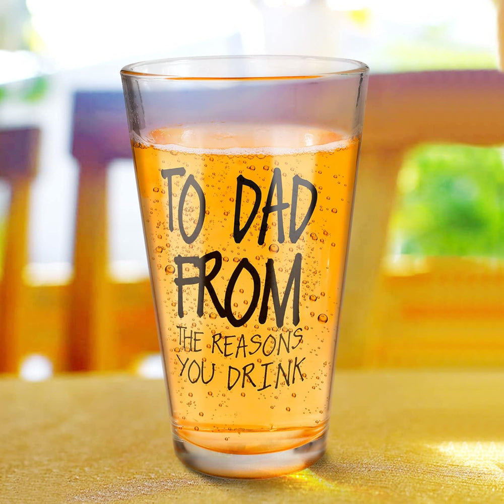 Funny Dad Beer Glass Gift for Father's Day, Birthdays, and Special Occasions