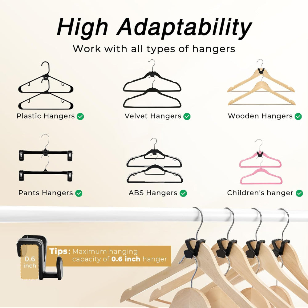 60-Pack Hanger Hooks – Space Saving Closet Connector Hooks for Clothes Organization
