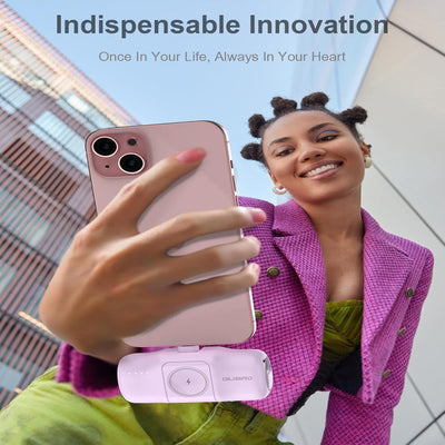 5000mAh Mini Portable Charger – Ultra-Compact Power Bank for iPhone & Smartwatch Travel Use