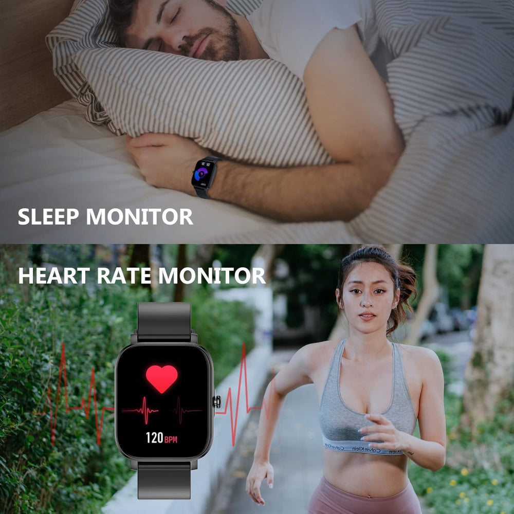 Smart Watch with Fitness Tracker, Heart Rate Monitor, and Waterproof Design