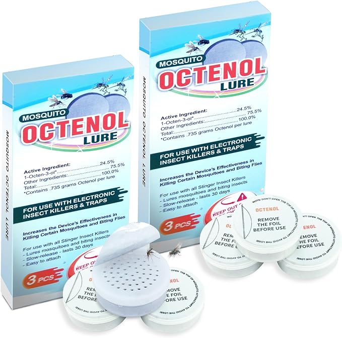 Hodiax Octenol Pest Lures 90 Days Supply, Biting Insect Attractant Refill Cartridge for Fly Traps, Bug Zappers, Mosquito Killers, Universal Fit