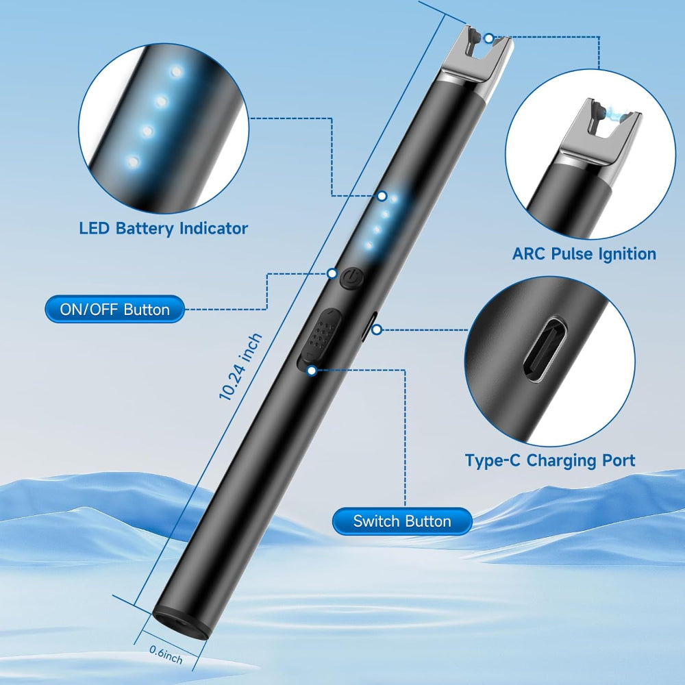 2 Pack Electric Plasma Arc Lighter - USB Rechargeable Windproof