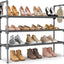 3-Tier Stackable Shoe Rack Organizer with 5 Hooks for Closet, Entryway and Garage