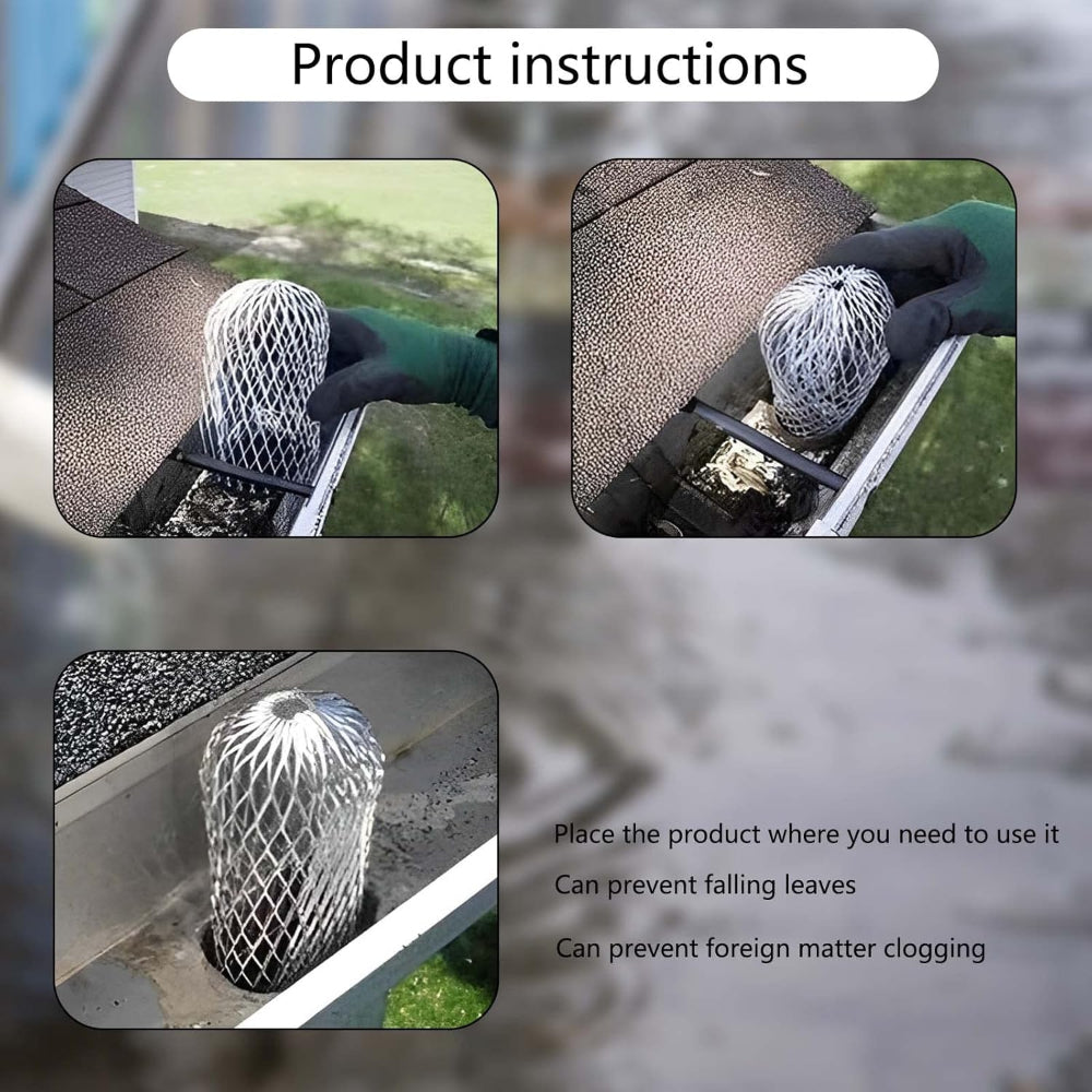 Gutter Downspout Guards - Aluminum Leaf Filter Strainer - Expandable Debris Blocker