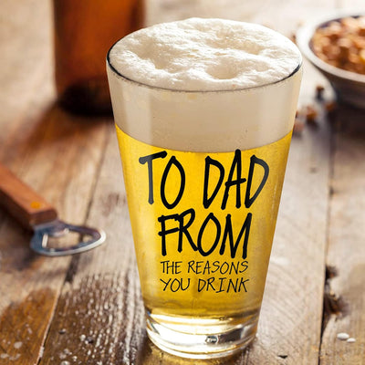 Funny Dad Beer Glass Gift for Father's Day, Birthdays, and Special Occasions