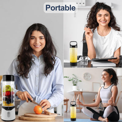 Portable Blender 18oz – USB Rechargeable, 6 Blade Smoothie Mixer, Travel Cup