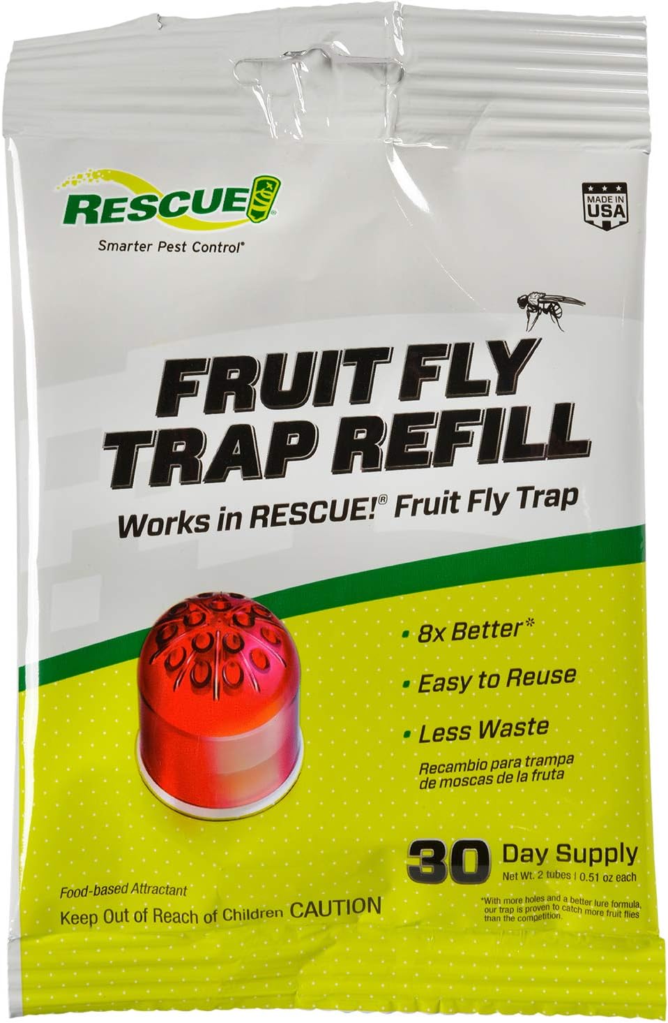 RESCUE FFTA Non-Toxic Fruit Fly Trap Attractant Refill, 30 Days