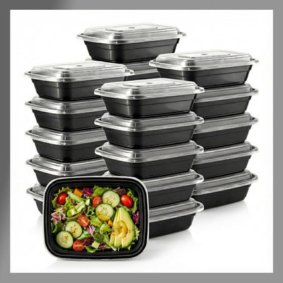 Meal Prep Containers – 16 oz Food Storage Boxes, Stackable Leakproof Reusable Design