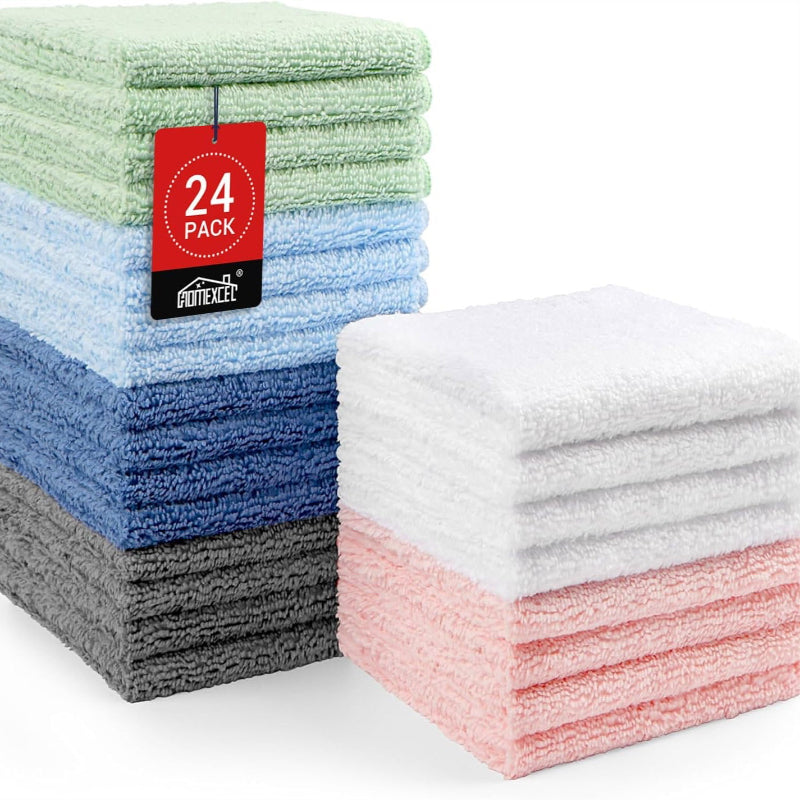 Microfiber Washcloths- Highly Absorbent and Soft Face Towel, Multi-Purpose 