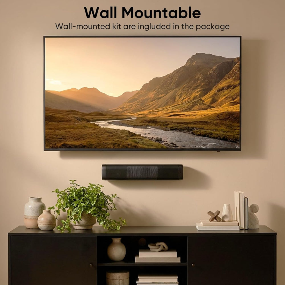 Compact Sound Bar for TV - Bluetooth Speaker with Optical and AUX Connectivity