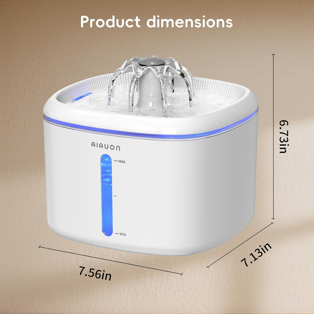 Automatic Cat Water Fountain with Filters - Ultra Quiet Pet Water Dispenser 84oz