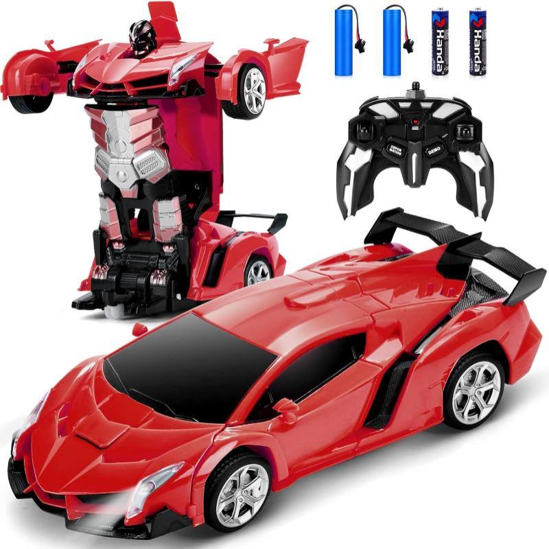 Transform Robot RC Cars Contains All Batteries: One-Button Deformation and 360 Degree Rotating Drifting