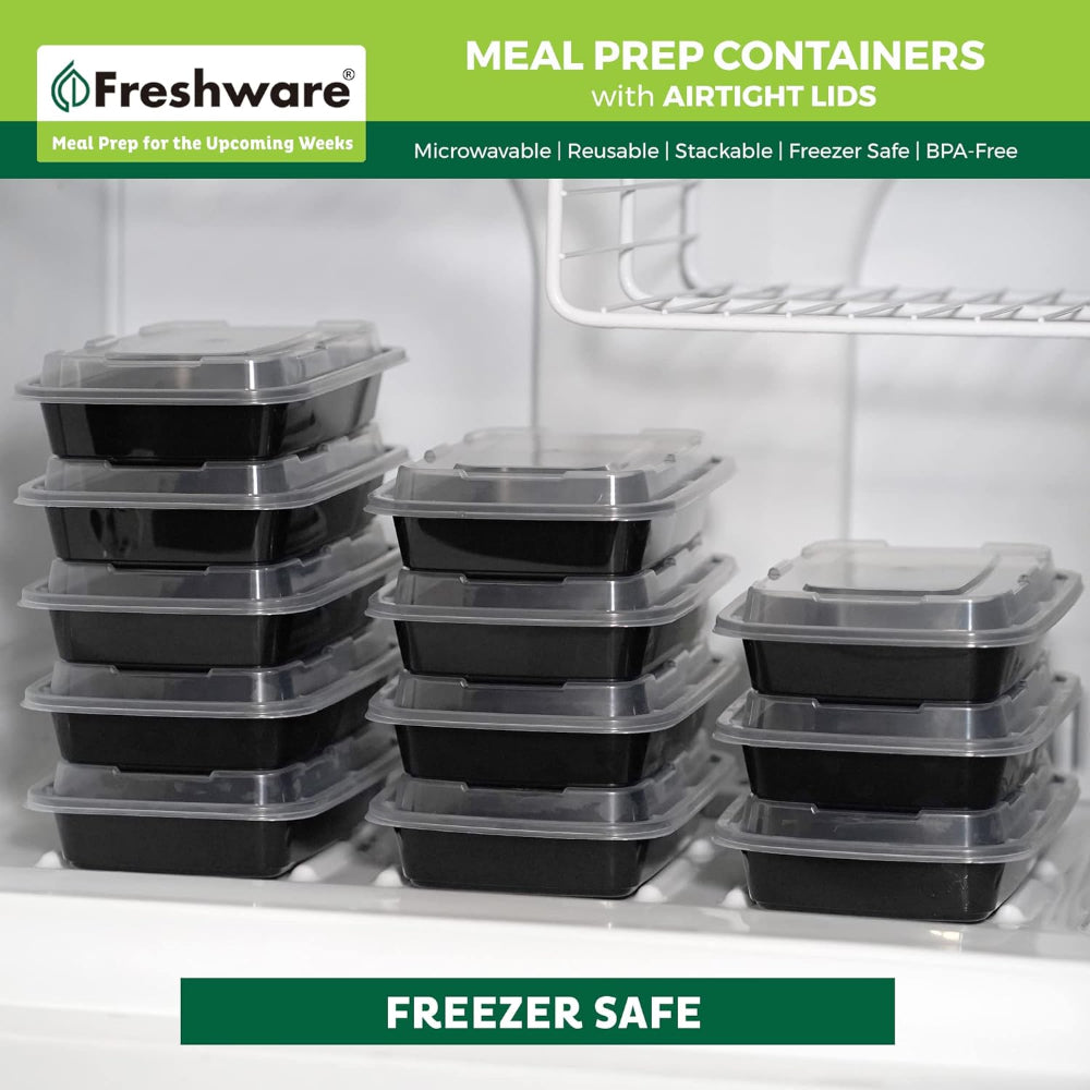 50-Pack Meal Prep Containers – 16oz Food Storage Boxes With Lids, BPA Free Plastic