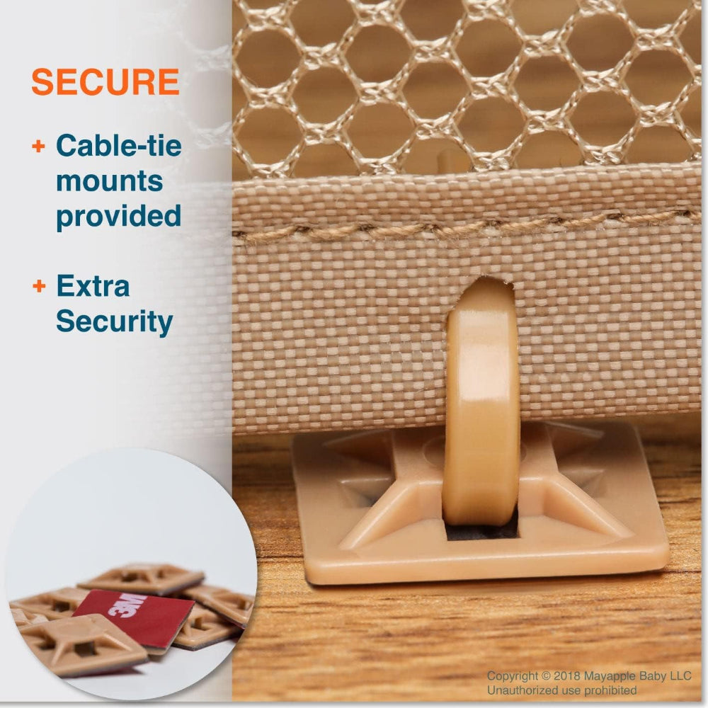 Stair Banister Safety Net – Baby Proofing Railing Guard – Stairway & Balcony Cover – Secure Tie Installation – Almond Brown Mesh