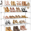 3-Tier Stackable Shoe Rack Organizer with 5 Hooks for Closet, Entryway and Garage