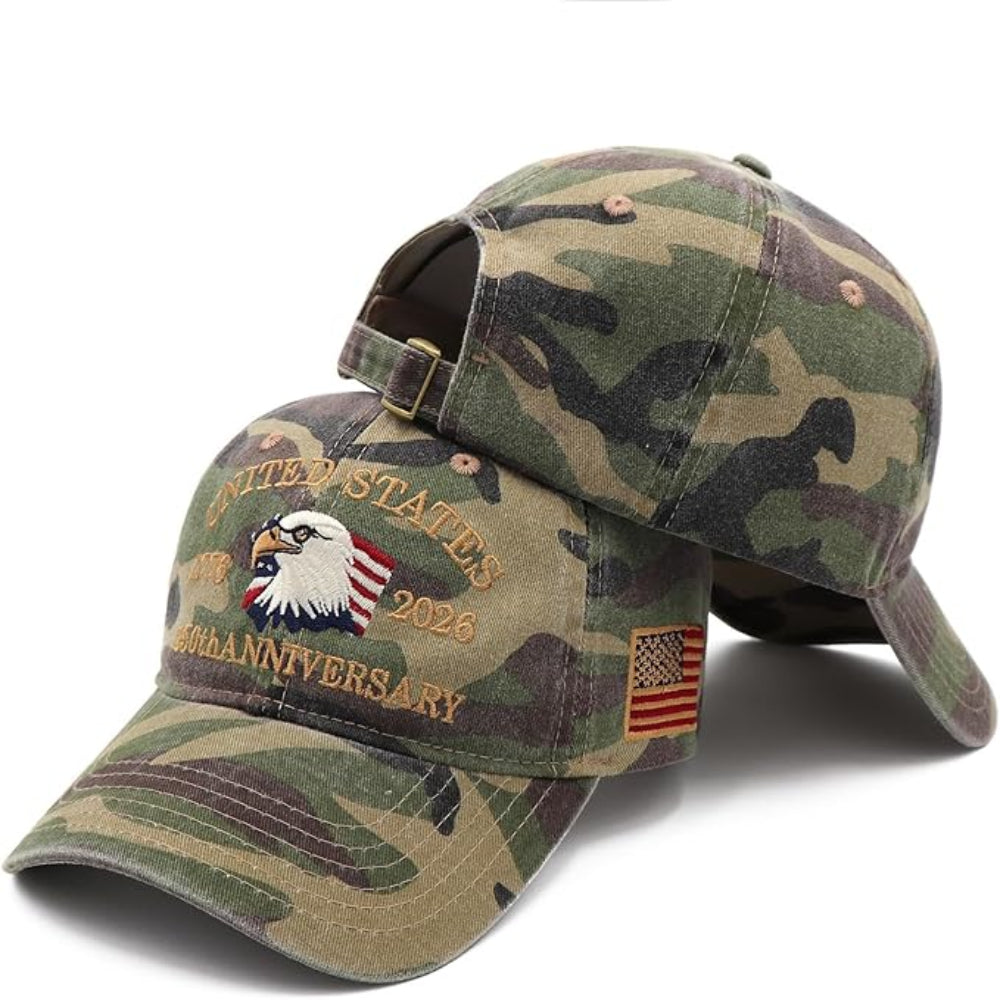 USA 250th Anniversary Embroidered Patriotic Baseball Cap for Men and Women