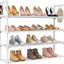 3-Tier Stackable Shoe Rack Organizer with 5 Hooks for Closet, Entryway and Garage