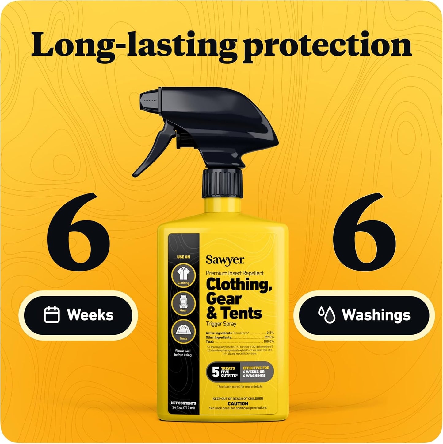 Sawyer Products SP657 Premium Permethrin Insect Repellent for Clothing, Gear & Tents, Trigger Spray, 24-Ounce