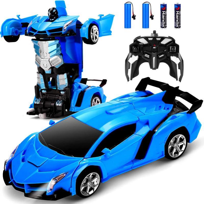 Transform Robot RC Cars Contains All Batteries: One-Button Deformation and 360 Degree Rotating Drifting