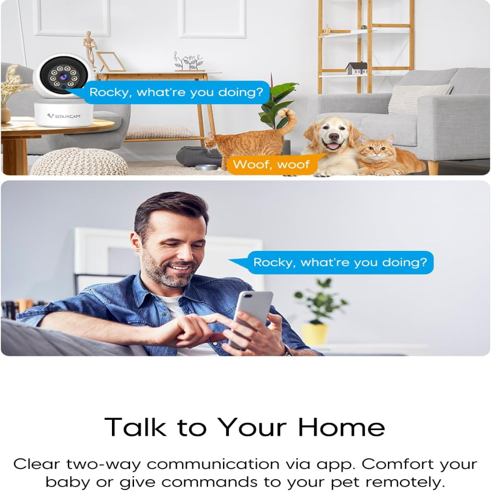 1080P Indoor WiFi Security Camera – 360° Pan Tilt with 5X Zoom, Color Night Vision & 2-Way Audio