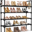 3-Tier Stackable Shoe Rack Organizer with 5 Hooks for Closet, Entryway and Garage