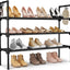 3-Tier Stackable Shoe Rack Organizer with 5 Hooks for Closet, Entryway and Garage - 27.8"W - 3 Tier / Black